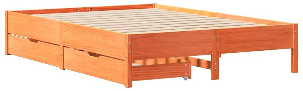 vidaXL Σκελετός Κρεβ. Χωρίς Στρώμα Καφέ Κεριού 150x200 εκ Μασίφ Πεύκο