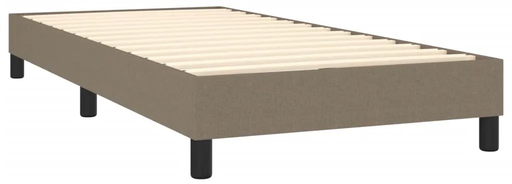 vidaXL Κρεβάτι Boxspring με Στρώμα Taupe 90x190 εκ.Υφασμάτινο