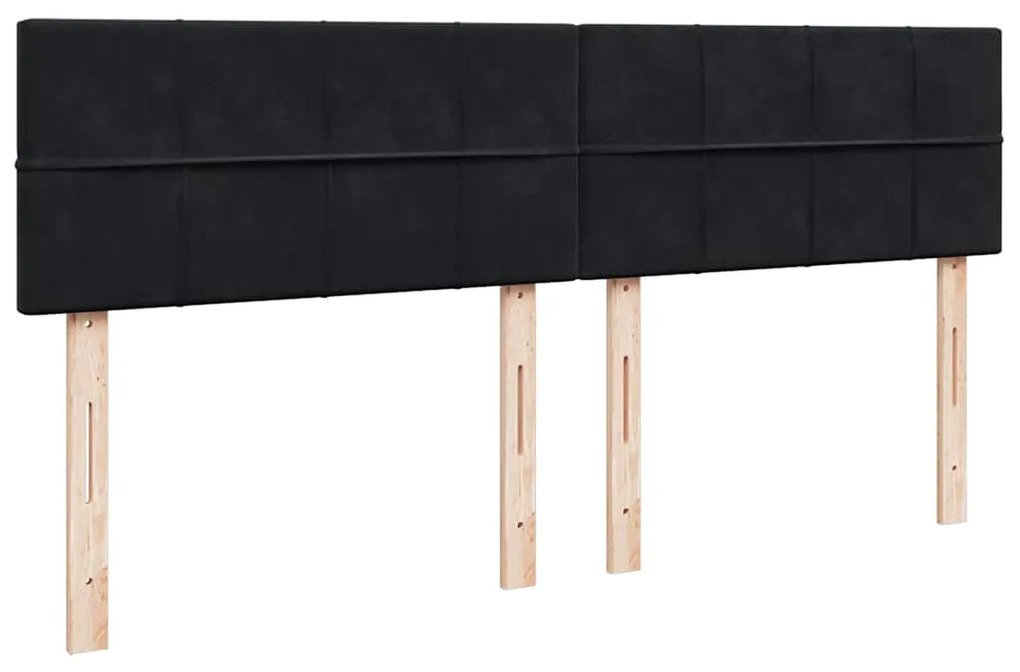 Οθωμανικό κρεβάτι με στρώματα Μαύρο 160x200cm Velvet - Μαύρο