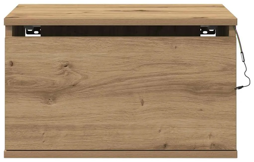 vidaXL Τοίχου κομοδίνο artisan δρυς 50 x 36 x 30 εκ Επεξεργασμένο ξύλο