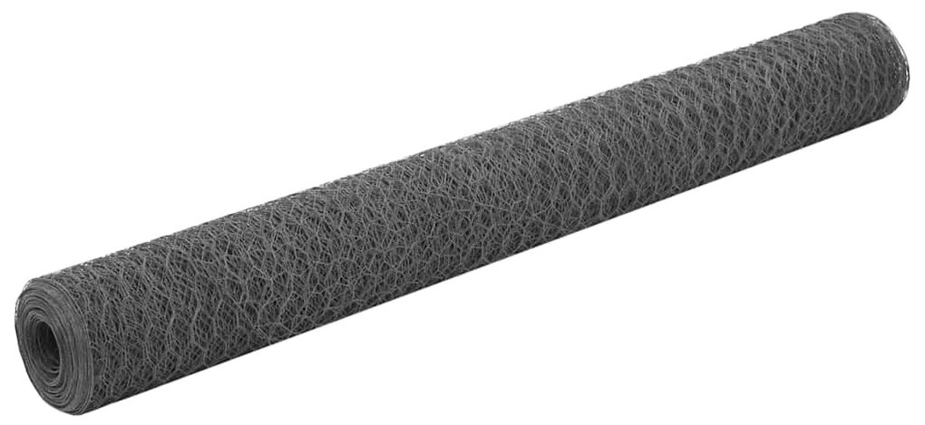 vidaXL Συρματόπλεγμα Κοτετσόσυρμα Γκρι 25x1,2 μ. Ατσάλι Επικάλυψη PVC