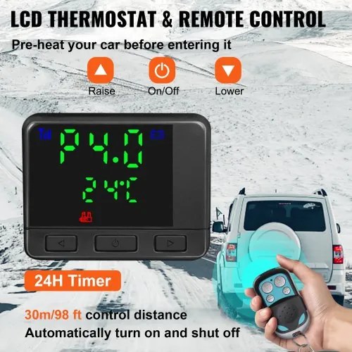 VEVOR Diesel Air Heater, 8KW Parking Heater, All in One 12V Truck Heater, One Outlet Hole, with Black LCD, Remote Control, Fast Heating Diesel Heater, For RV Truck, Boat, Bus, Car Trailer, Motorhomes