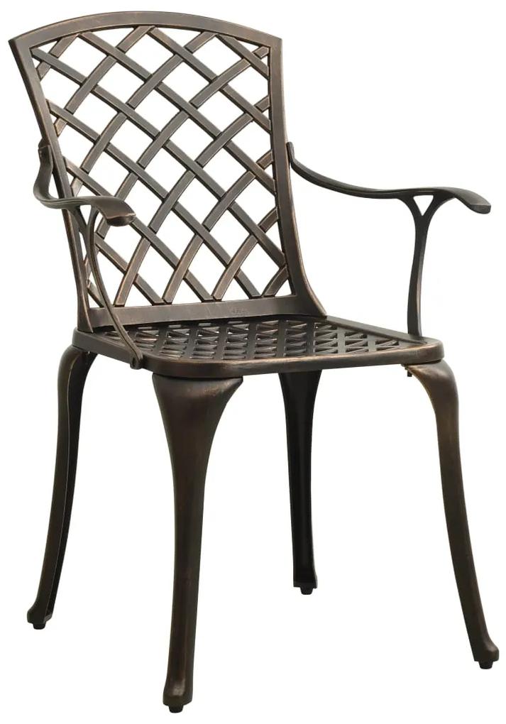 vidaXL Καρέκλες Κήπου 4 τεμ. Μπρονζέ από Χυτό Αλουμίνιο