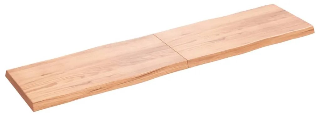 Επιφ Τραπεζιού Αν Καφέ 200x50x(2-6)εκ.Ακατέργ. Μασίφ Ξύλο Δρυός - Καφέ
