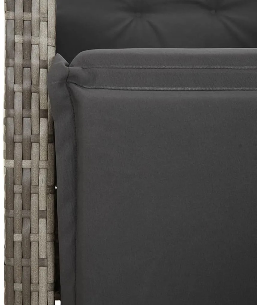 vidaXL Σετ Τραπεζαρίας Κήπου 9 τεμ. Γκρι Συνθ. Ρατάν με Μαξιλάρια