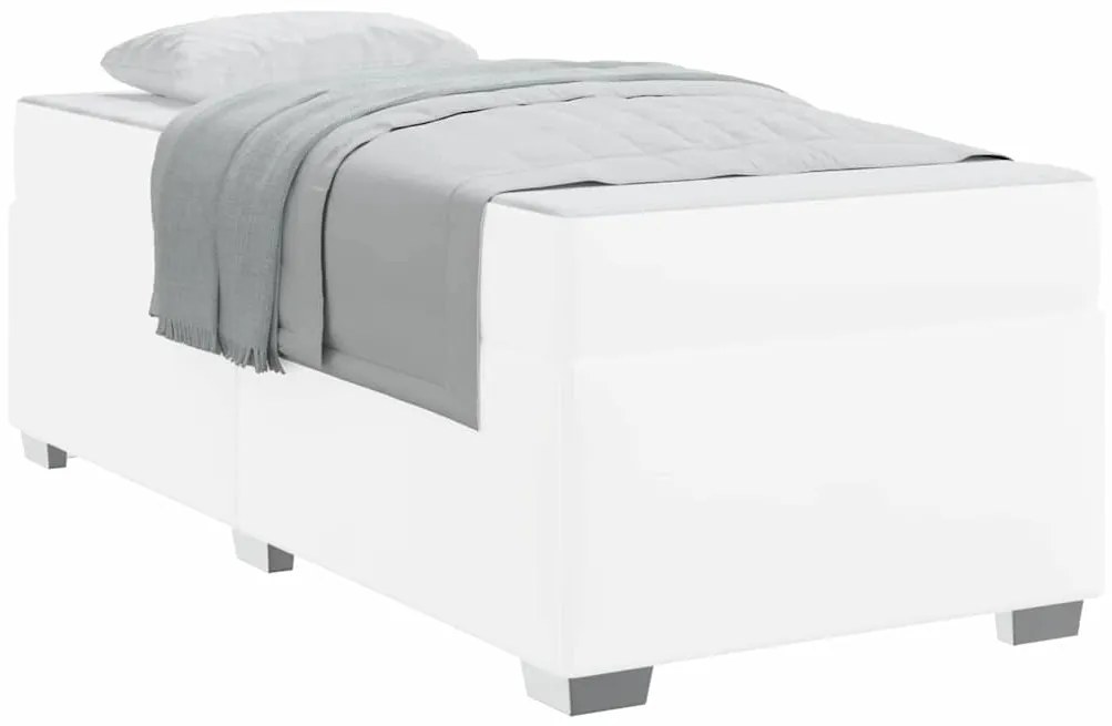 vidaXL Σκελετός Κρεβατιού Λευκό 90 x 200 cm Τεχνητό δέρμα