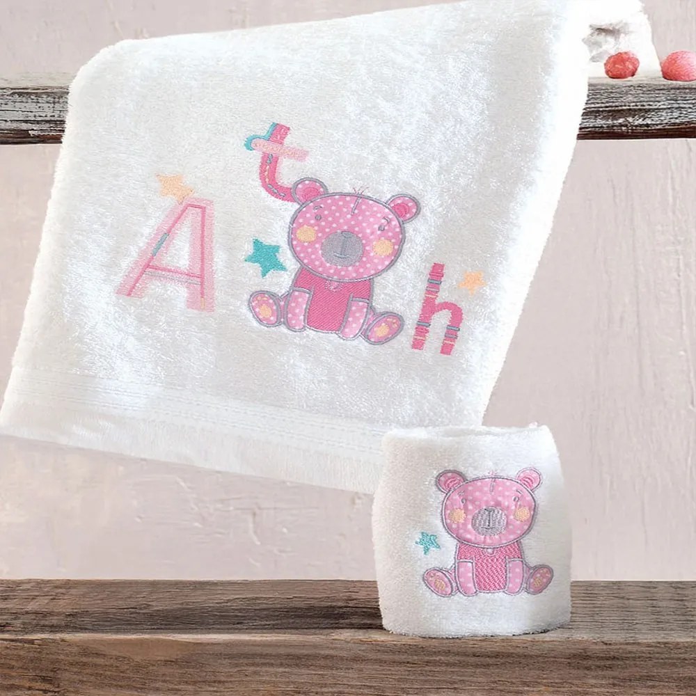 Πετσέτες Βρεφικές Arthur (Σετ 2τμχ) Pink Ρυθμός Σετ Πετσέτες 70x140cm 100% Βαμβάκι