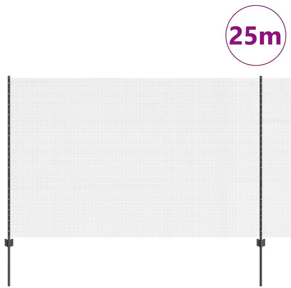 vidaXL Τεντώτο με στήριγμα Γκρι 1,5 x 25 m Ατσάλι