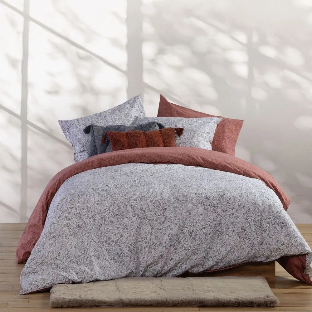 Παπλωματοθήκη Inspire (Σετ 2τμχ) Grey Nef-Nef Μονό 170X240cm 100% Βαμβάκι
