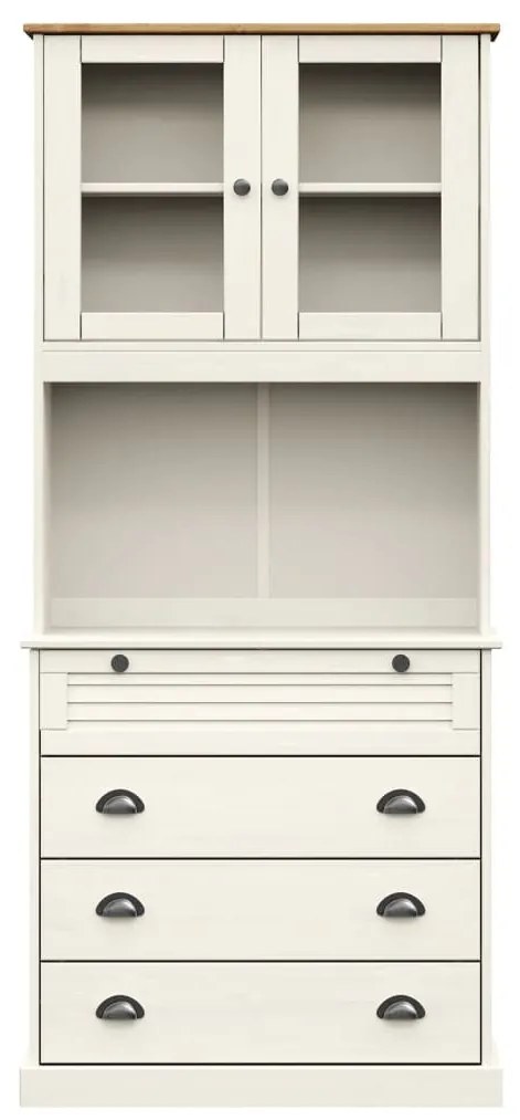 vidaXL Βιτρίνα VIGO Λευκή 80 x 40 x 176 εκ. από Μασίφ Ξύλο Πεύκου