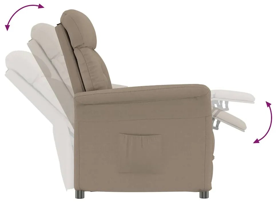 vidaXL Ανακλινόμενη Καρέκλα Ταμπά Taupe 70.5 x 96.5 x 95 cm