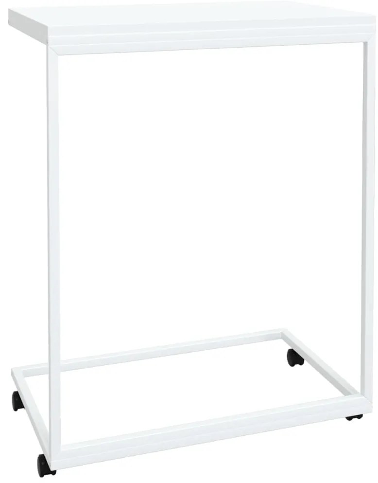 vidaXL Βοηθητικό Τραπέζι με Ρόδες Λευκό 55 x 35 x 70 εκ. Επεξ. Ξύλο