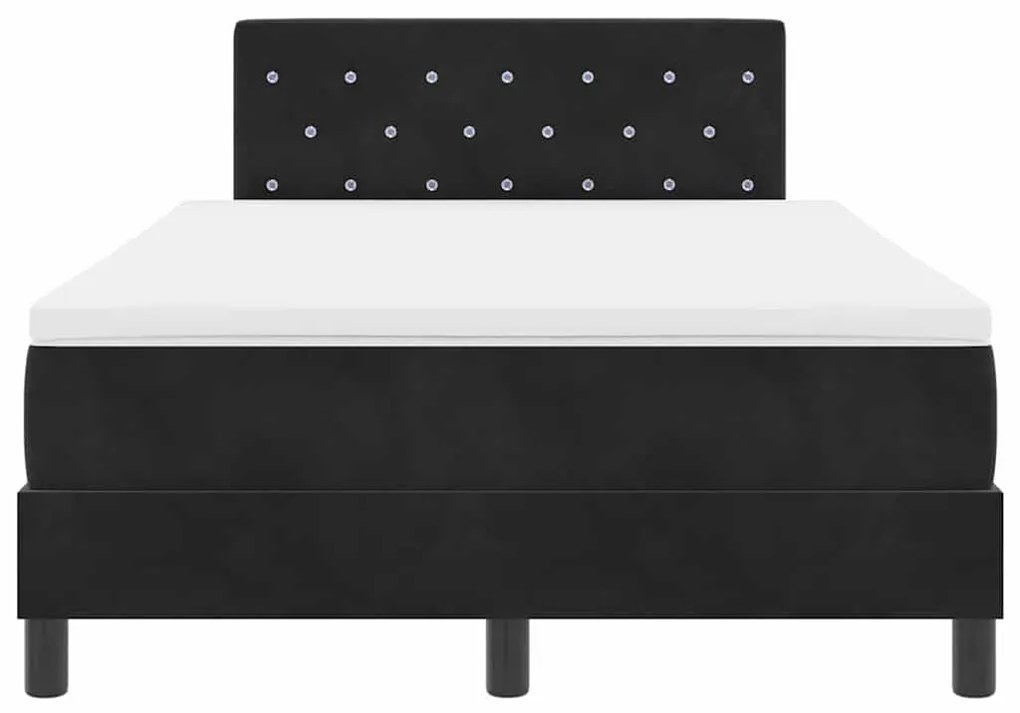 vidaXL Κρεβάτι με Ελατήρια και Στρώμα Μαύρο 120 x 200 cm ύφασμα