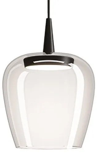 Κρεμαστό Φωτιστικό Οροφής LED 8W Μαύρη Βάση IP40 Φ18cm 3000K Dimmable Bilia Zafferano-LBA1121-Διάφανο LBA1121