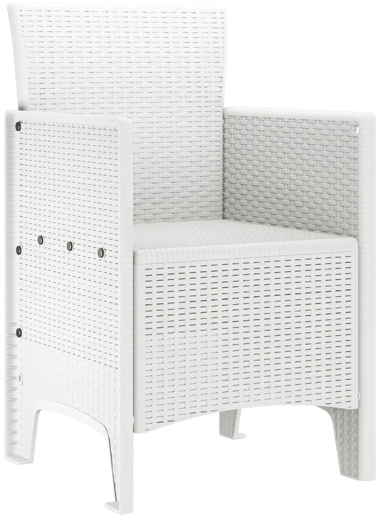 vidaXL Καρέκλα Κήπου 2 pcs Λευκό 53 x 49 x 85 εκ. PP