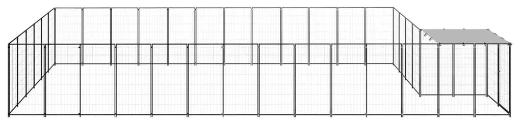 3082216 vidaXL Dog Kennel Black 22,99 m² Ατσάλι (150782+3x150784)