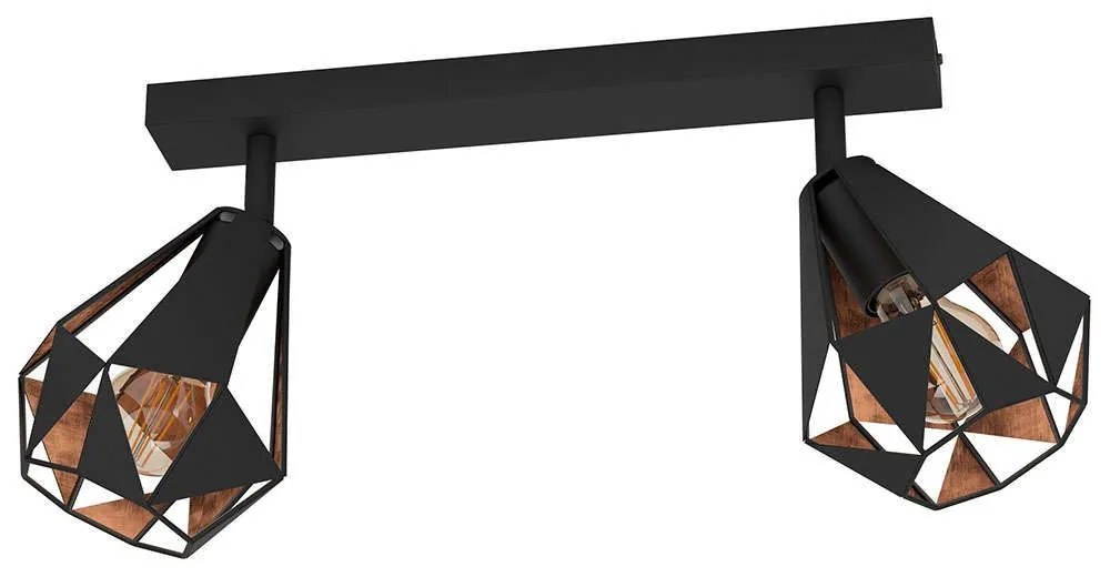 Φωτιστικό Οροφής - Τοίχου Carlton 7 43716 42x16x25,5cm 2xΕ27 40W Black-Bronze Eglo