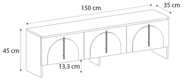 Έπιπλο τηλεόρασης Rebel Megapap χρώμα rota oak - sandstone 150x35x45εκ. - GP042-0289,1