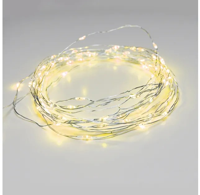 Λαμπάκια Σειρά 100 LED Κίτρινο Φως Ασημί Καλώδιο Χάλκινο 8 Προγράμματα IP44 10μ και 3μ 1,8W X01100712 ACA-X01100712-Ασημί X01100712