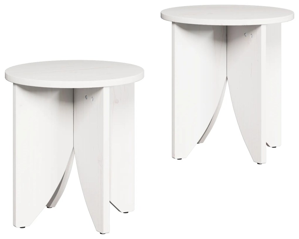 vidaXL Σετ Τραπεζιού Για Καφέ 2 pcs Λευκό 41.5 x 41.5 x 44 cm