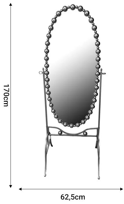 Καθρέπτης Present Inart μαύρο μέταλλο 63.5x50x171εκ 63.5x50x171 εκ.