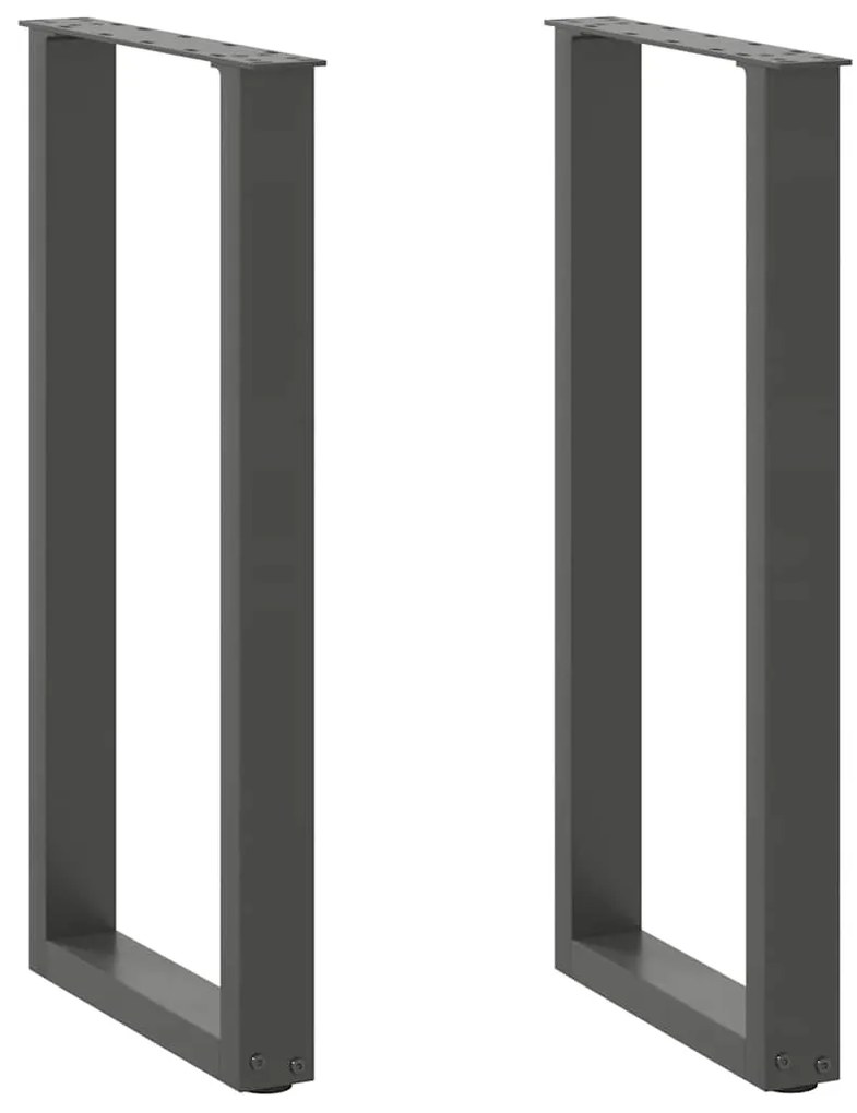 Πόδια Κονσόλας 2 τεμ. σε σχήμα U, Ανθρακί 28x(72-73) εκ. από Ατσάλι