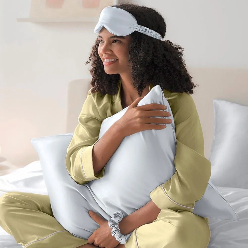 Σετ Ύπνου Beauty Sleep (Σετ 3τμχ) Silver Feel And Touch 50Χ70 Μετάξι