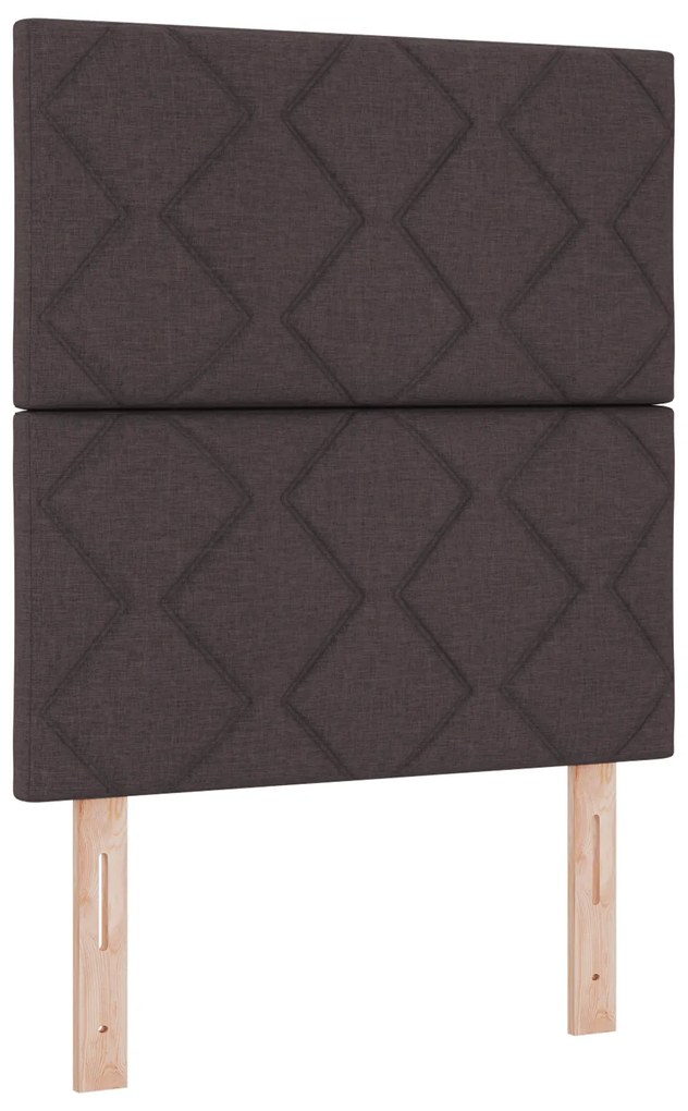 vidaXL Κρεβάτι Box Spring με Στρώμα & LED Σκούρο Καφέ 80x200 εκ.