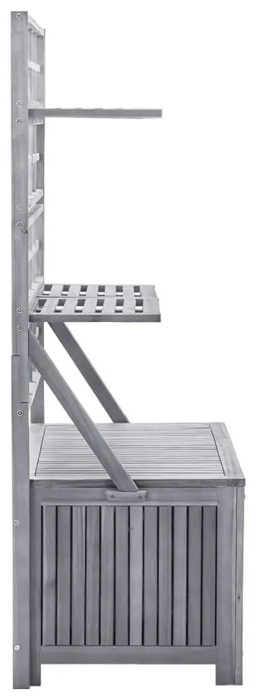 vidaXL Μπαούλο Αποθήκευσης Καφασωτό Γκρι 99x55x160 Μασίφ Ξύλο Ακακίας