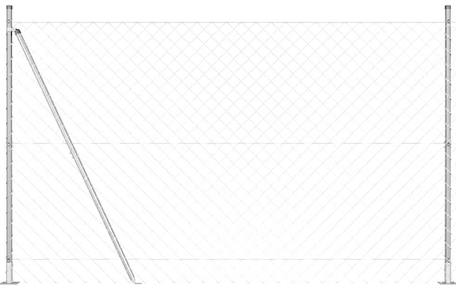 vidaXL Στύλος Περιφράξεων Ασημί 10 x 1,4 μ (60 x 60 χιλιοστά πλέγμα)