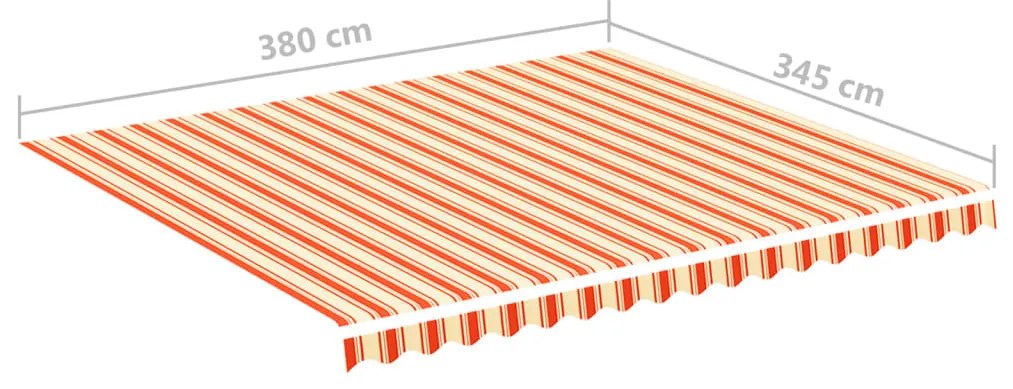 vidaXL Τεντόπανο Ανταλλακτικό Κίτρινο / Πορτοκαλί 4 x 3,5 μ.