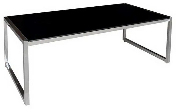 Τραπεζάκι Σαλονιού Action ΕΜ748,1 120x60x45cm Black Steel,Glass