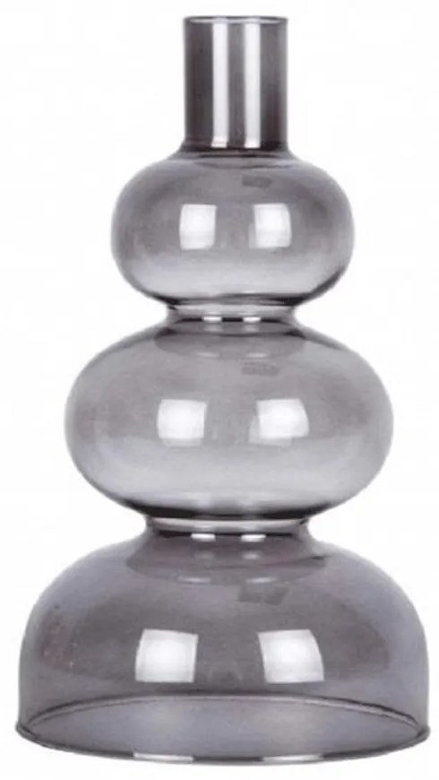 Κηροπήγιο Circles PT3893BK 10x20cm Black Present Time Glass
