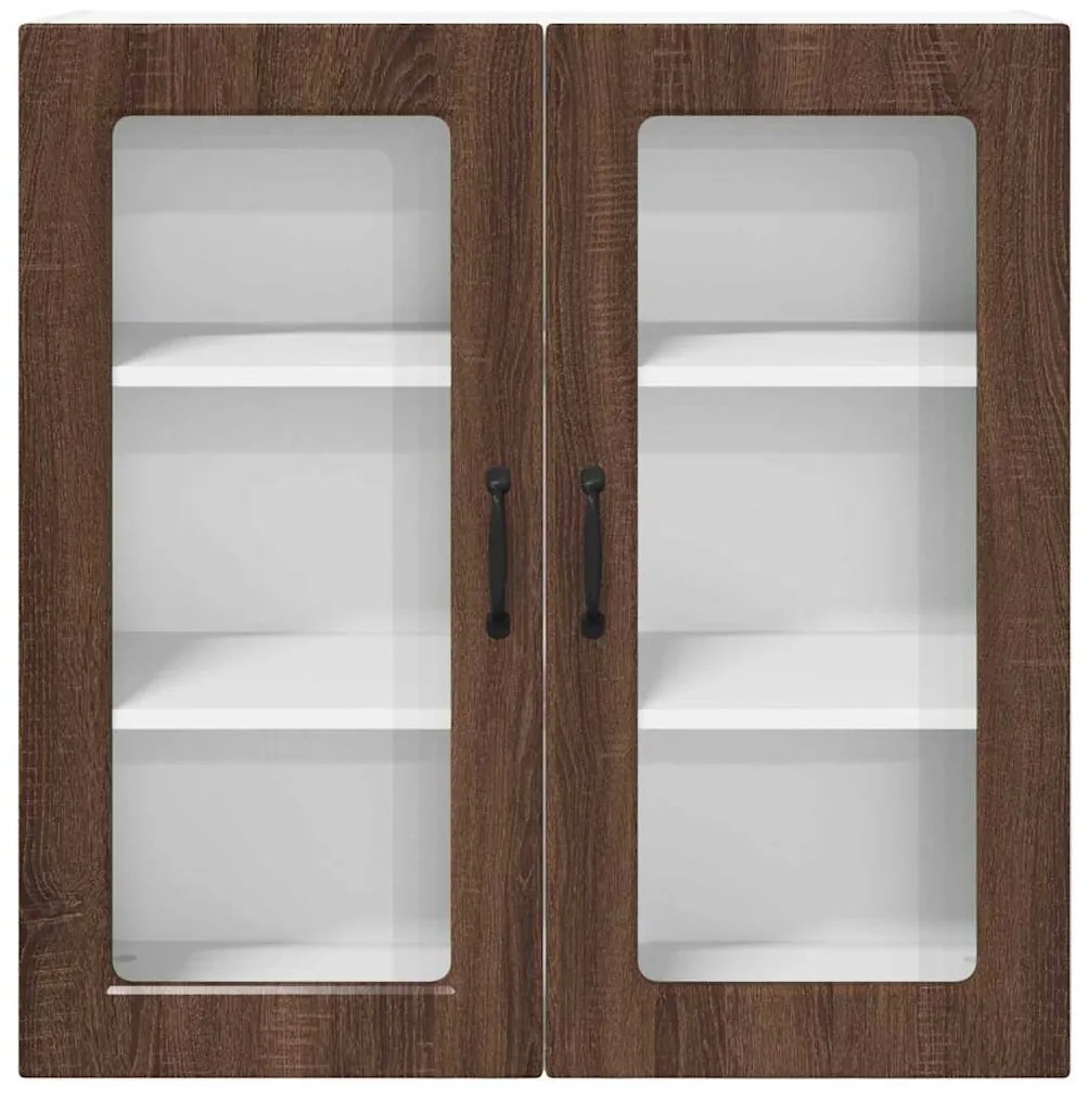 vidaXL Κρεμαστό ντουλάπι κουζίνας με ράφι Καφέ δρυς 80 x 31 x 80 εκ.