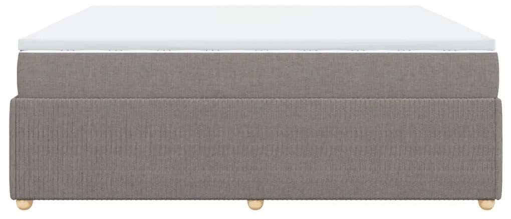 vidaXL Κρεβάτι Boxspring με Στρώμα Taupe 180x200 εκ. Υφασμάτινο