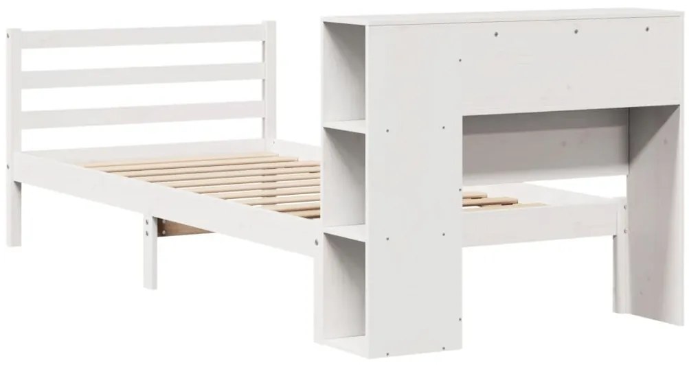 vidaXL Κρεβάτι Βιβλιοθήκη Χωρίς Στρώμα 90x190 εκ Μασίφ Ξύλο Πεύκου