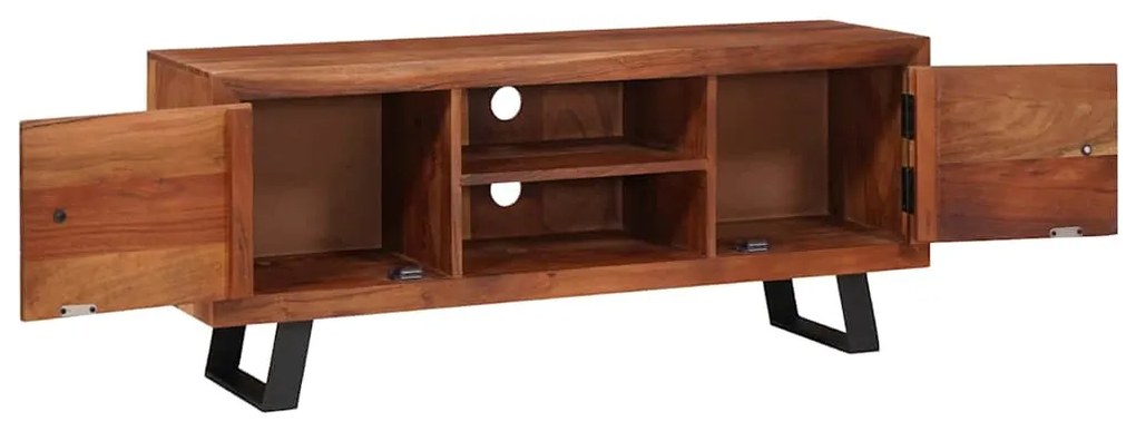 vidaXL Ντουλάπι TV καφέ μελί 112 x 30 x 48 εκ Μασίφ ξύλο ακακίας