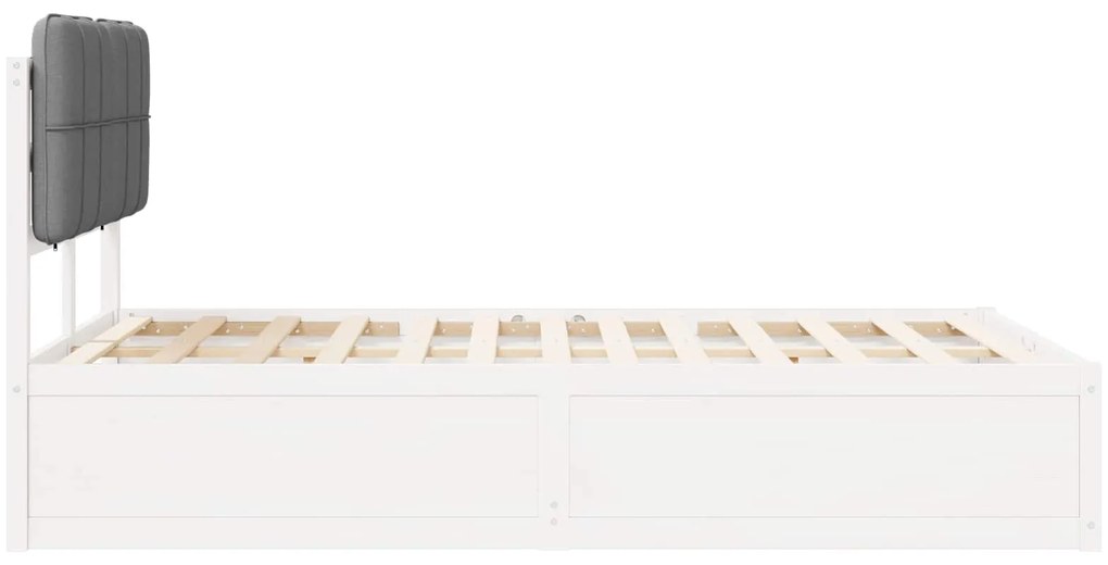 vidaXL Σκελετός Κρεβατιού με Επενδεδυμένο Κεφαλάρι Ανοιχτό γκρι