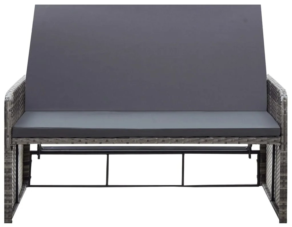 vidaXL Σετ Καναπέ Κήπου 2 τεμ. Γκρι από Συνθετικό Ρατάν με Μαξιλάρια