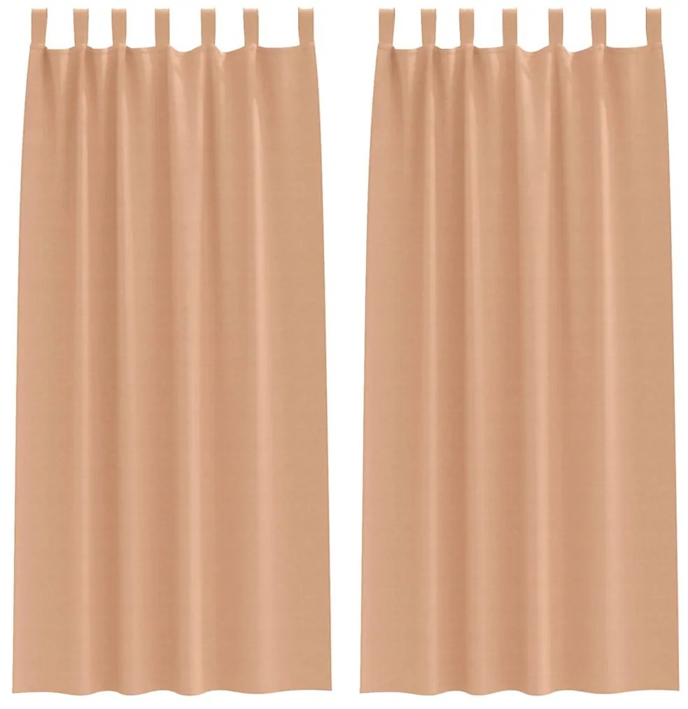 vidaXL Κουρτίνες 2 pcs Ανοιχτό καφέ 245x140εκ. Πολυεστέρας