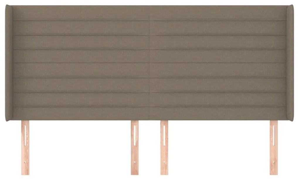 Κεφαλάρι με Πτερύγια Taupe 183x16x118/128 εκ. Υφασμάτινο - Μπεζ-Γκρι