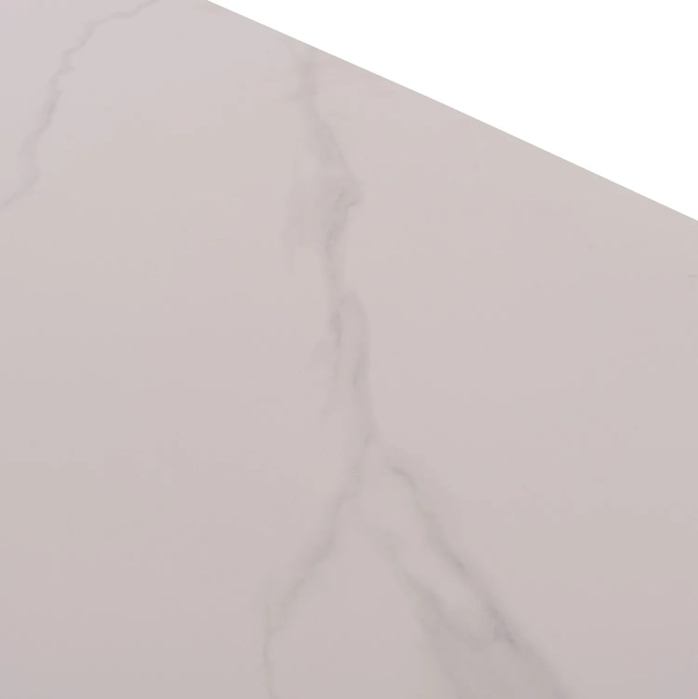 Τραπέζι Rav λευκό μαρμάρου sintered stone-μαύρο μέταλλο 160x90x75