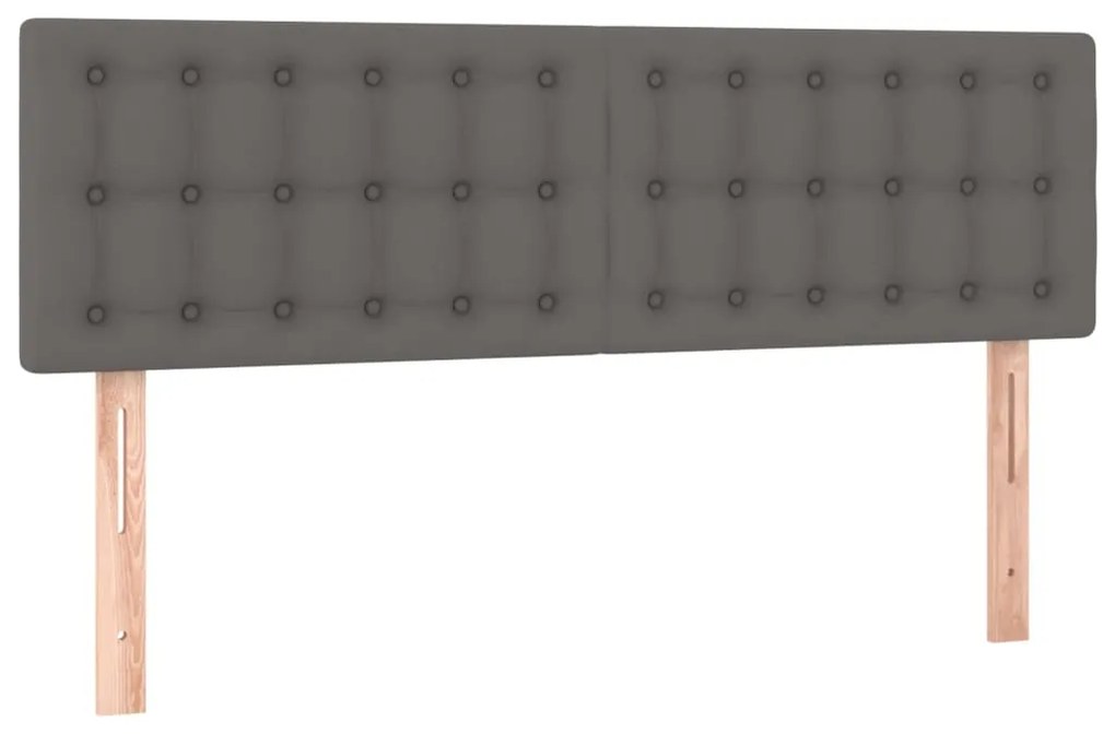 ΚΡΕΒΑΤΙ BOXSPRING ΜΕ ΣΤΡΩΜΑ &amp; LED ΓΚΡΙ 140X190 ΕΚ. ΣΥΝΘ. ΔΕΡΜΑ 3134223