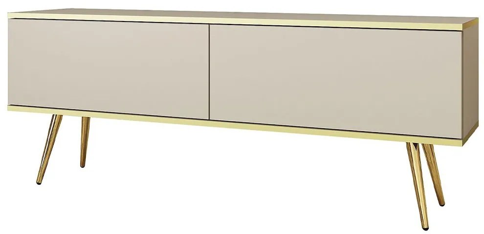 Έπιπλο Τηλεόρασης Oro STV_Bz+GL 135x32x53cm Beige-Gold