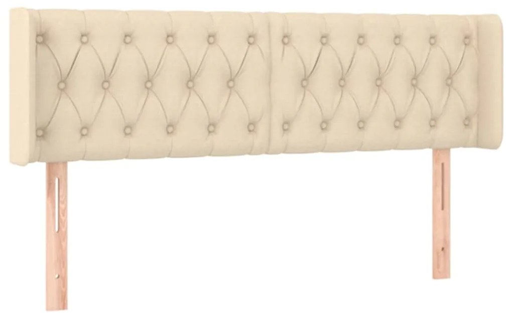 vidaXL Κεφαλάρι με Πτερύγια Κρεμ 163x16x78/88 εκ. Υφασμάτινο