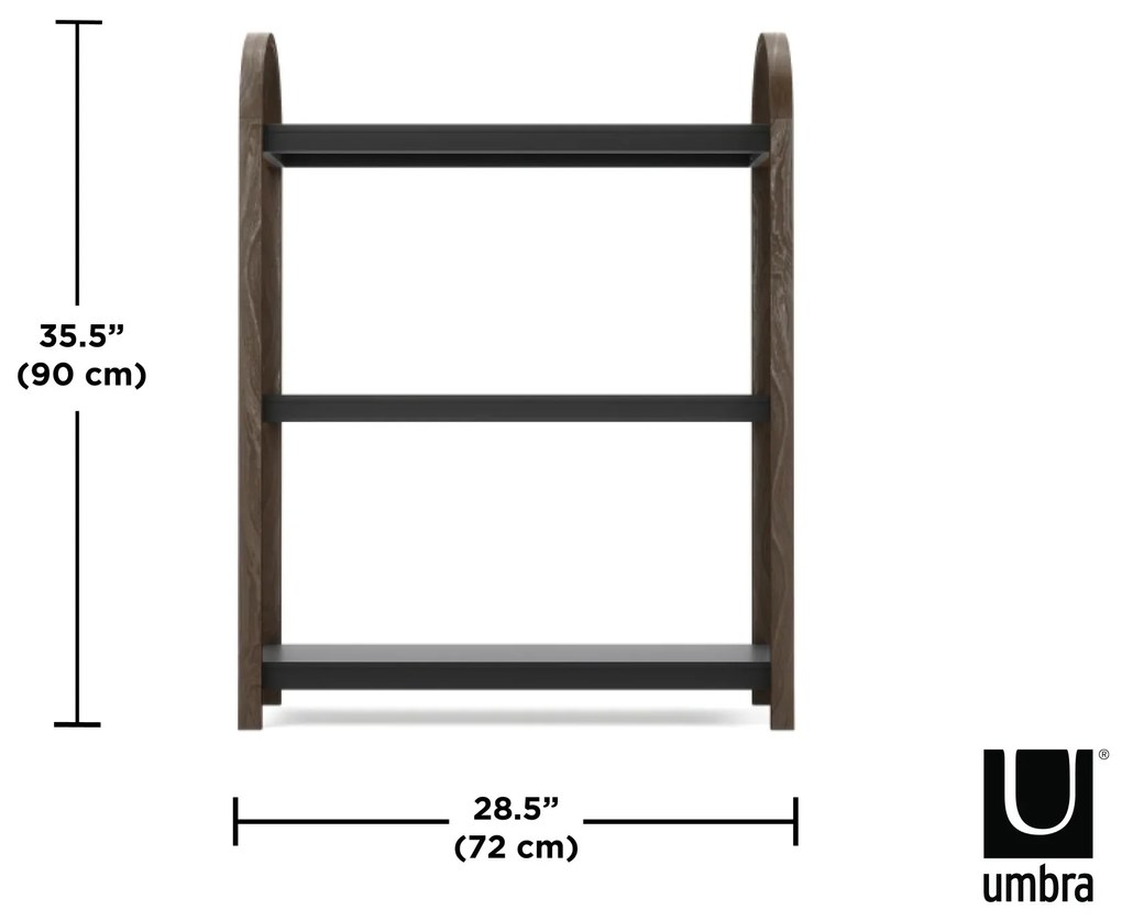 Umbra Bellwood blk ξύλινη ραφιέρα δαπέδου 90x25x72εκ