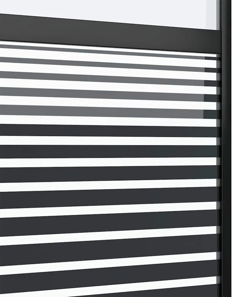 vidaXL Γυάλινη πόρτα Ριγέ Μαύρο 90 x 2 x 205 εκ. Αλουμίνιο