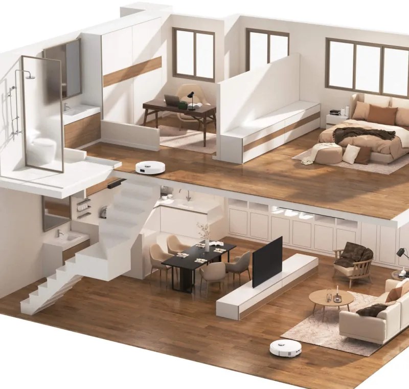 Ρομποτική ηλεκτρική σκούπα Roborock Q Revo Max V, 7000Pa, 180 λεπτά, 300 m2, Στεγνό/Μικρό, Wi-Fi, PreciSense® LiDAR + Reactive AI, Φωνητικός βοηθός, Λευκό