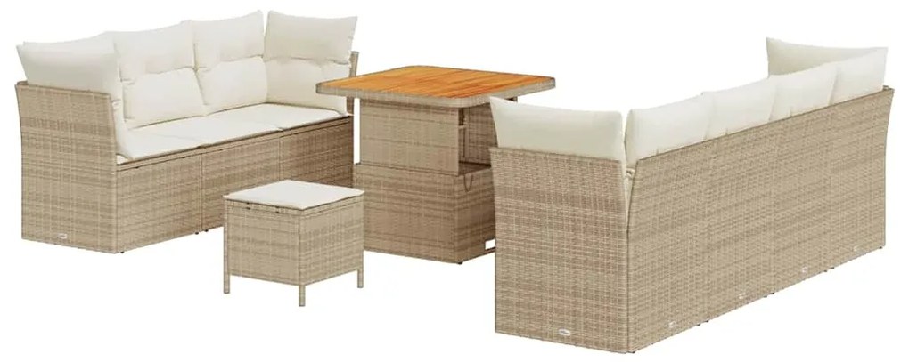 vidaXL Σετ Καναπέ Κήπου 10 pcs μπεζ και κρεμ 80 x 80 x 71 cm