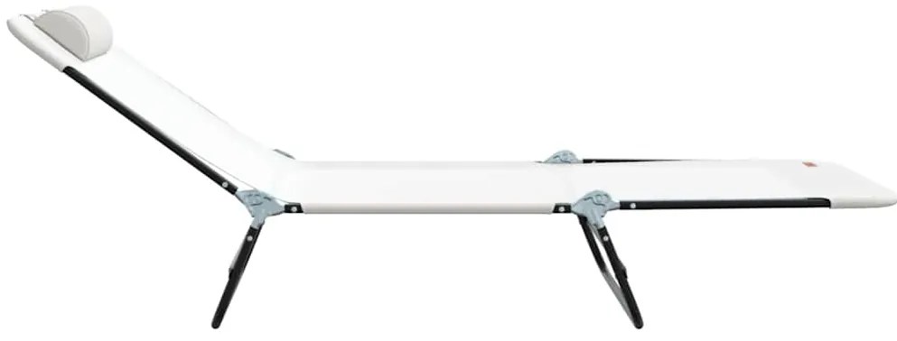 vidaXL Πτυσσόμενη ξαπλώστρα Κρεμ 182 x 55 x 85.5 εκ. Textilene